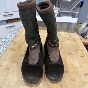 Tecnica Skandia Women’s Brown Goat Hair Fur Apres Ski Boots Italy Sz 36 - 5.5/6*